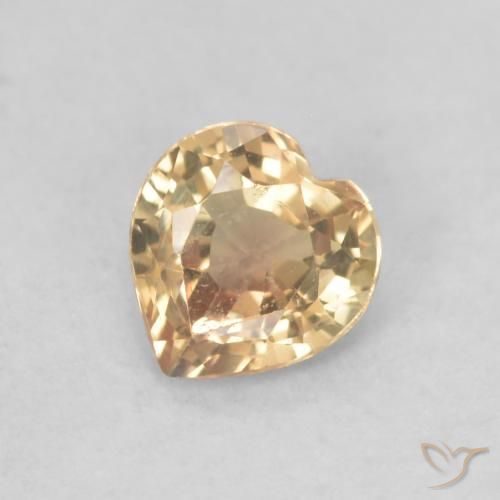 0.39ct 天然 金色 蓝宝石, 心形, VVS-VS
