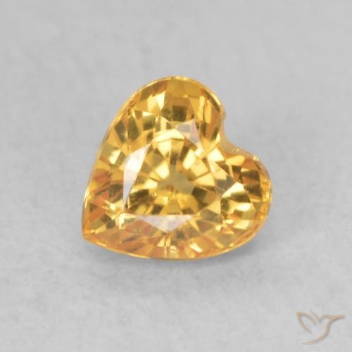 0.53ct 天然 橙金 蓝宝石, 心形, VVS-VS