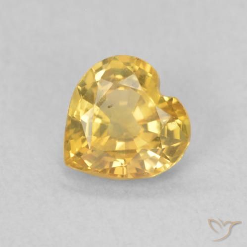 0.39ct 天然 金色 蓝宝石, 心形, VS