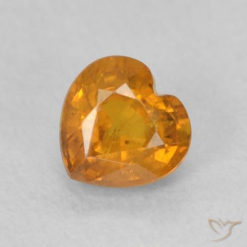 0.54ct 天然 深橙金 蓝宝石, 心形, VS