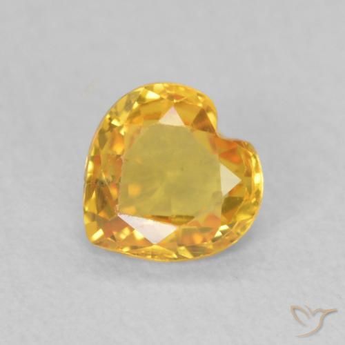 0.38ct 天然 金色 蓝宝石, 心形, VS