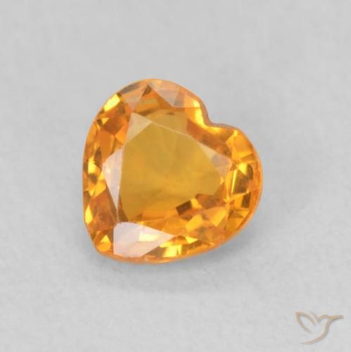 0.44ct 天然 黄金色 蓝宝石, 心形, VS