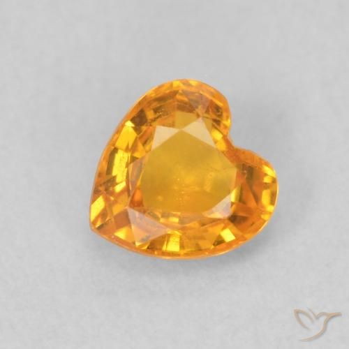 0.42ct 天然 黄金色 蓝宝石, 心形, VS