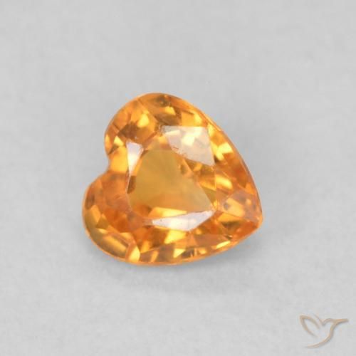 0.35ct 天然 中橙 蓝宝石, 心形, VS