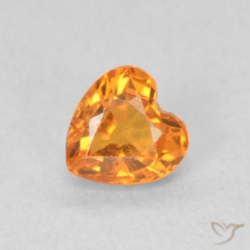0.38ct 天然 杏橙 蓝宝石, 心形, VS