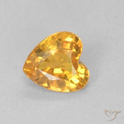 0.47ct 天然 深金橙色 蓝宝石, 心形, VVS-VS