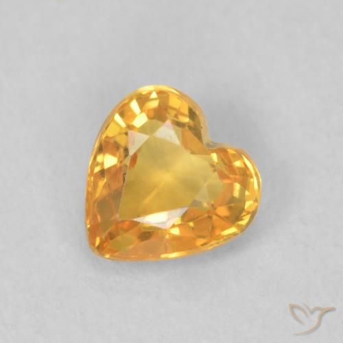 0.46ct 天然 深金色 蓝宝石, 心形, VVS-VS