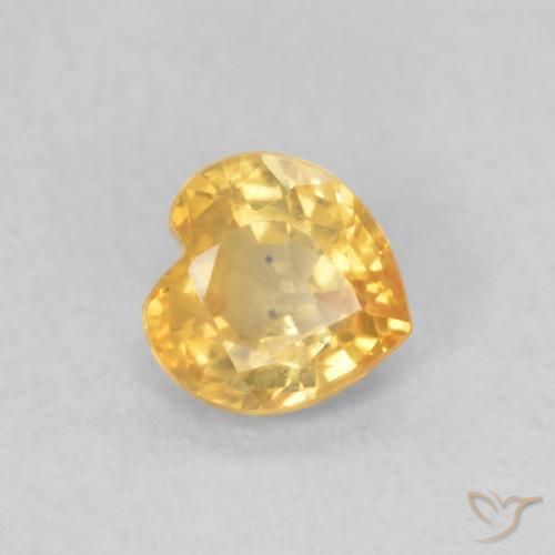 0.44ct 天然 亮金 蓝宝石, 心形, VS