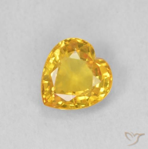 0.43ct 天然 金色 蓝宝石, 心形, VS