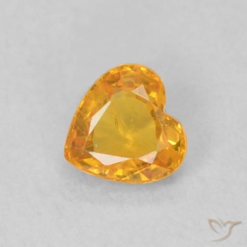 0.48ct 天然 杏橙 蓝宝石, 心形, VS