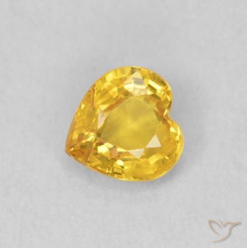 0.41ct 天然 金色 蓝宝石, 心形, VS