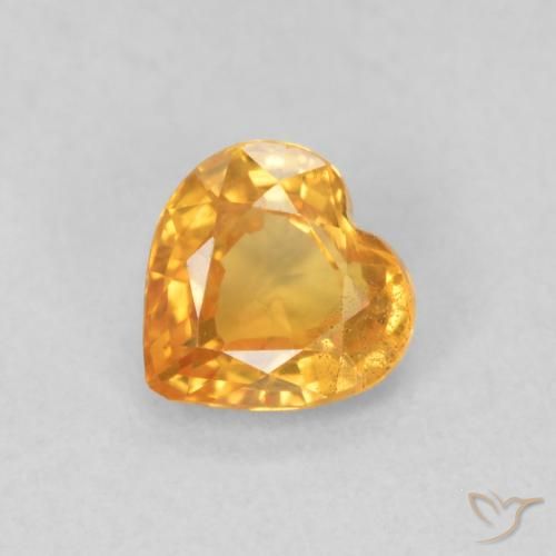 0.47ct 天然 橙金 蓝宝石, 心形, VS