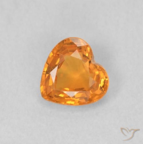 0.37ct 天然 中橙 蓝宝石, 心形, VVS-VS