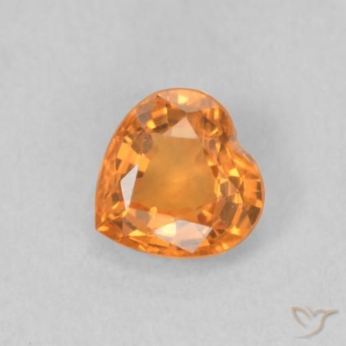 0.46ct 天然 中橙 蓝宝石, 心形, VVS-VS