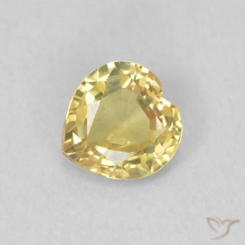 0.45ct 天然 托斯卡纳黄 蓝宝石, 心形, VVS-VS