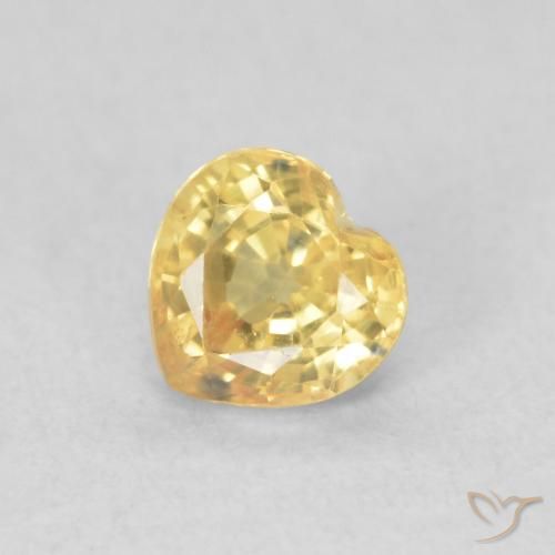 0.54ct 天然 金橙色 蓝宝石, 心形, VVS-VS