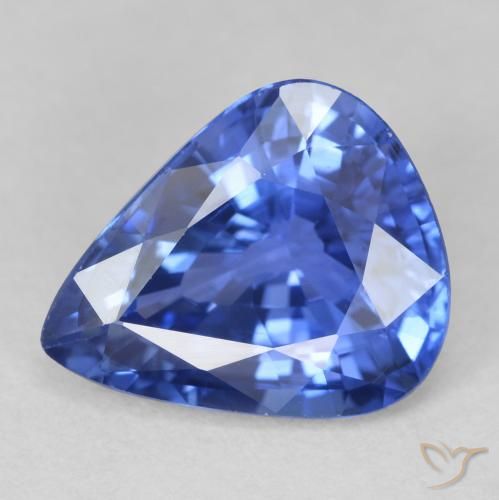 4.24ct 天然 矢菊花蓝 蓝宝石, 梨形, VVS-VS