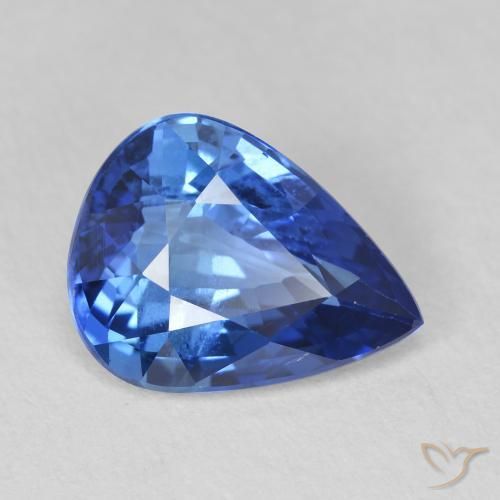 3.55ct 天然 中深蓝 蓝宝石, 梨形, VVS-VS