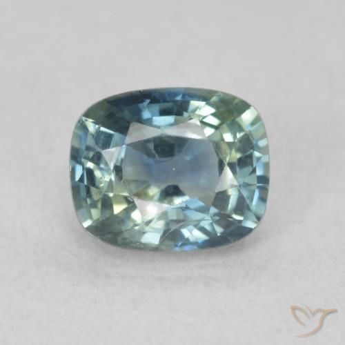 0.80ct 天然 青色 蓝宝石, 软垫, VS