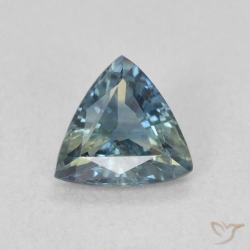 0.51ct 天然 青色 蓝宝石, 胖三角形, VS