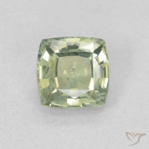 0.61ct 天然 Medium Light-Green 蓝宝石, 软垫, SI