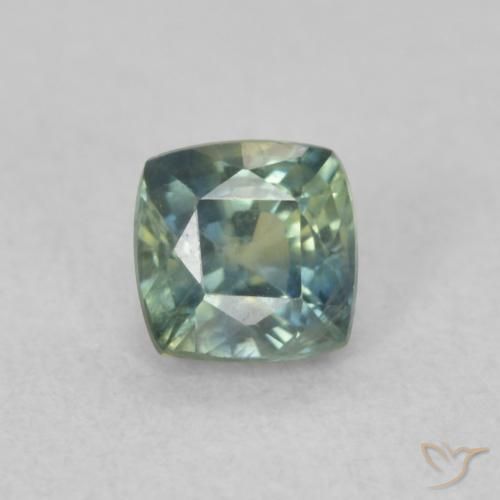 0.56ct 天然 中蓝绿色 蓝宝石, 软垫, VS