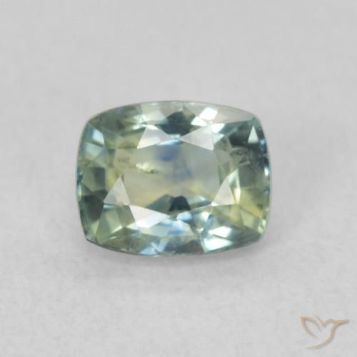 0.62ct 天然 绿蓝色 蓝宝石, 软垫, VS