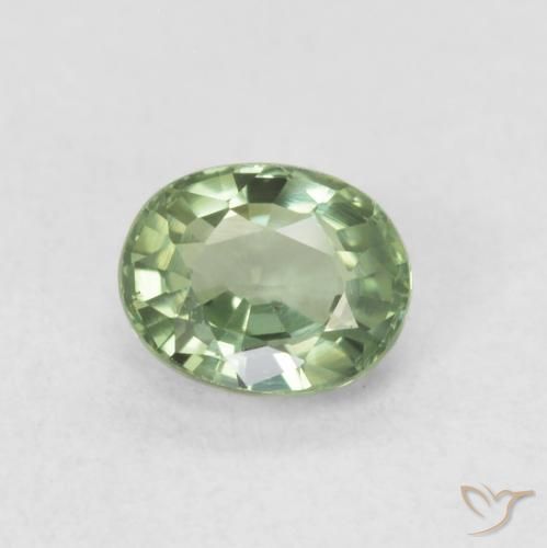0.56ct 天然 浅鼠尾草绿色 蓝宝石, 椭圆形, VVS-VS