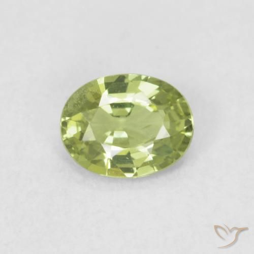 0.35ct 天然 浅活泼的绿色 蓝宝石, 椭圆形, VVS-VS