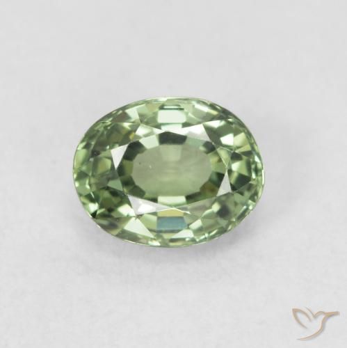 0.59ct 天然 Medium Light Green 蓝宝石, 椭圆形, VVS-VS