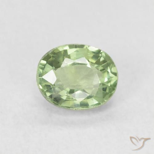 0.63ct 天然 非常浅的鼠尾草绿色 蓝宝石, 椭圆形, VVS-VS