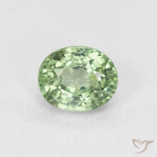 0.61ct 天然 浅森林绿 蓝宝石, 椭圆形, VVS-VS