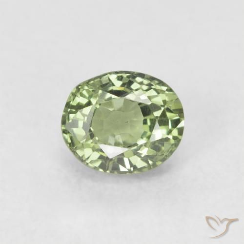 0.63ct 天然 非常浅的绿色 蓝宝石, 椭圆形, VVS-VS