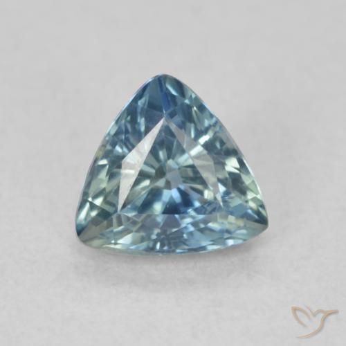 0.63ct 天然 青色 蓝宝石, 胖三角形, VS