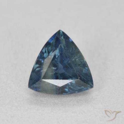 0.55ct 天然 青色 蓝宝石, 胖三角形, VS