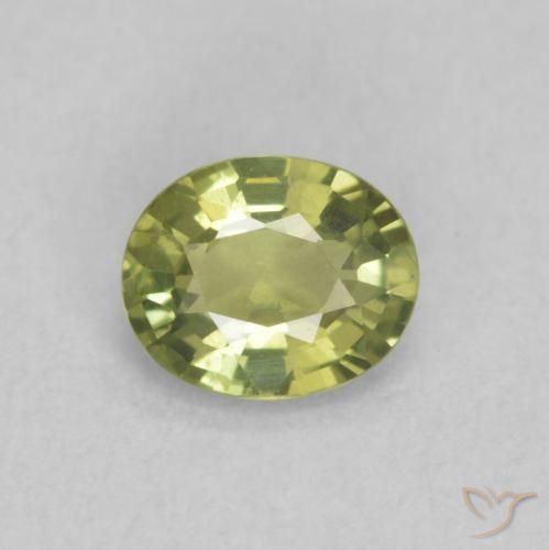 0.46ct 天然 浅土绿 蓝宝石, 椭圆形, VVS-VS