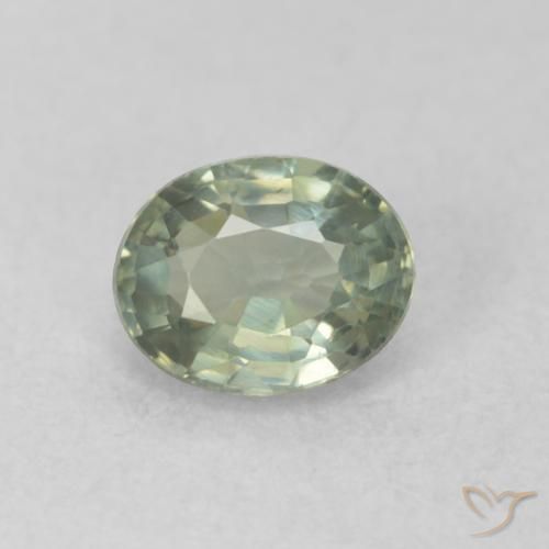0.55ct 天然 暖绿 蓝宝石, 椭圆形, VVS-VS