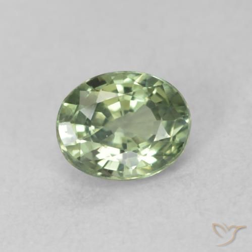 0.54ct 天然 Medium Light-Green 蓝宝石, 椭圆形, VVS