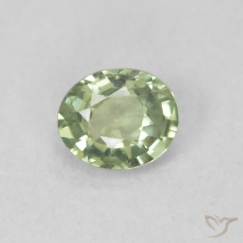 0.46ct 天然 浅绿色 蓝宝石, 椭圆形, VVS