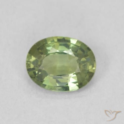 0.47ct 天然 梨绿 蓝宝石, 椭圆形, VVS