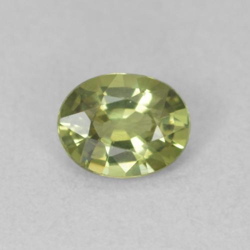 0.41ct 天然 黄绿色 蓝宝石, 椭圆形, VVS