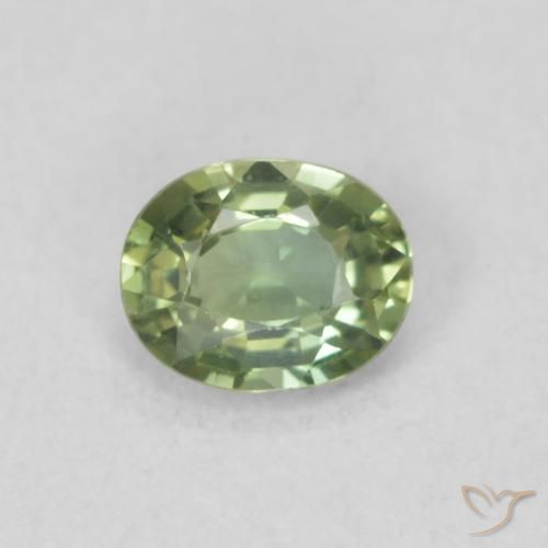 0.40ct 天然 浅鼠尾草绿色 蓝宝石, 椭圆形, VVS