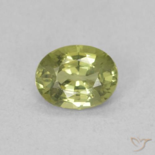0.45ct 天然 橄榄绿色 蓝宝石, 椭圆形, VS