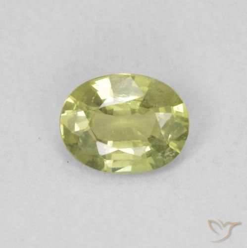 0.34ct 天然 黄绿色 蓝宝石, 椭圆形, VS