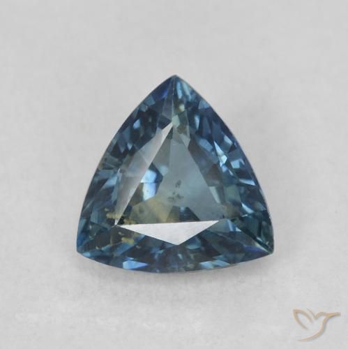 0.61ct 天然 青色 蓝宝石, 胖三角形, VS