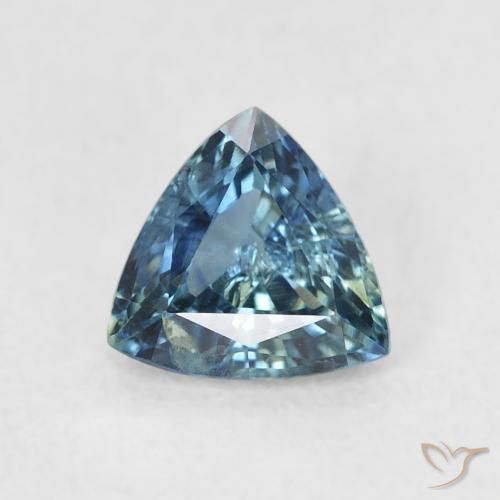 0.73ct 天然 青色 蓝宝石, 胖三角形, VS