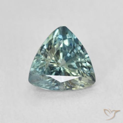 0.74ct 天然 青色 蓝宝石, 胖三角形, VS