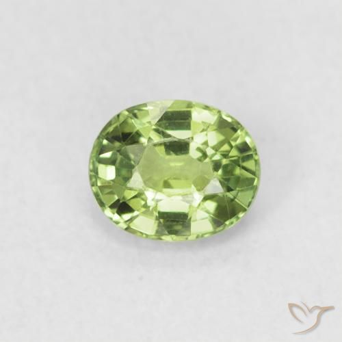 0.48ct 天然 梨绿 蓝宝石, 椭圆形, VVS