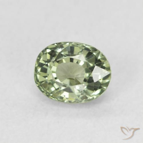 0.66ct 天然 灰绿色 蓝宝石, 椭圆形, VVS