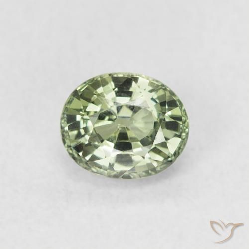 0.62ct 天然 浅绿色 蓝宝石, 椭圆形, VVS